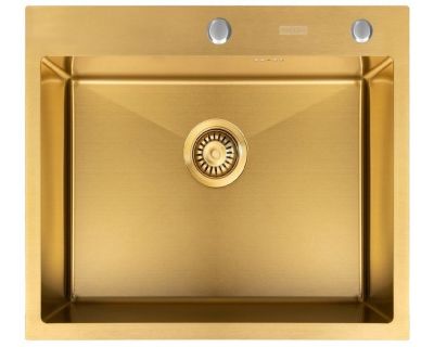 Мойка кухонная из нержавеющей стали ARFEKA ECO AR 600*450 GOLDEN PVD NANO