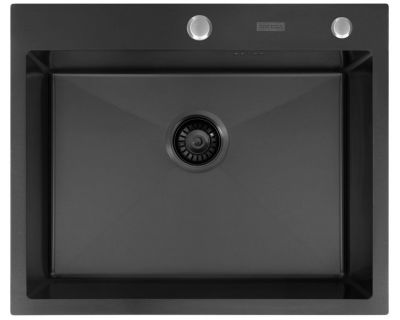 Мойка кухонная из нержавеющей стали ARFEKA ECO AR 600*500 BLACK PVD NANO