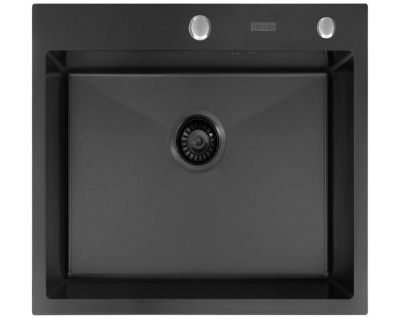 Мойка кухонная из нержавеющей стали ARFEKA ECO AR 600*450 BLACK PVD NANO