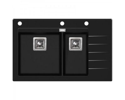 Мойка кухонная AquaSanita Delicia Plus GQD 150 B 601 AW Black Metallic