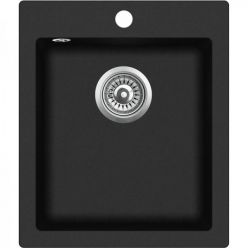 Мойка кухонная из искусственного камня AquaSanita Simplex SQS 100 601 W Black Metallic