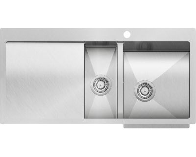 Мойка кухонная AquaSanita Steel LUNA 151 M-R 100х51