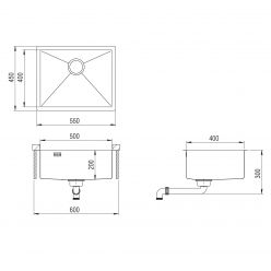 Мойка AquaSanita Steel DER 100 L-T graphite