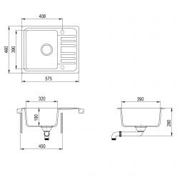 Мойка AquaSanita Notus SQ 102 222 AW graphite