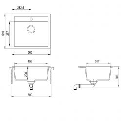 Мойка AquaSanita Quadro SQQ 100 710 W alba