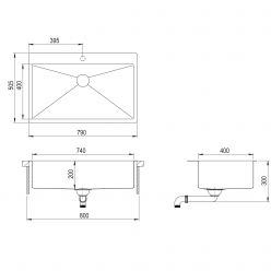 Мойка AquaSanita Steel LUNA 100 M