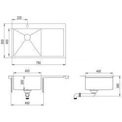 Мойка AquaSanita Steel LUNA 101 N-L