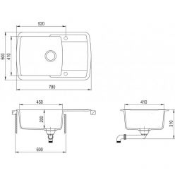 Мойка AquaSanita Lira SQL 101 601 AW black metallic