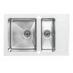 Мойка кухонная со стеклом ZorG GS 7850-2 white