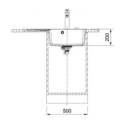 Мойка кухонная FRANKE CNG 611/211-78 TL серый, чаша справа