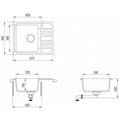 Мойка кухонная AquaSanita Notus SQ 102 222 AW Graphite