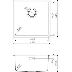 Мойка кухонная Omoikiri Tadzava 44-U/I-IN Quadro нержавеющая сталь
