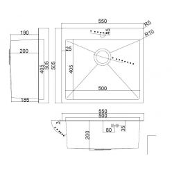Мойка кухонная из нержавеющей стали ARFEKA AF 550x505 SATIN