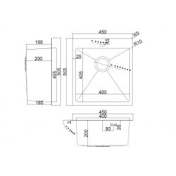 Мойка кухонная из нержавеющей стали ARFEKA AF 450*505 SATIN