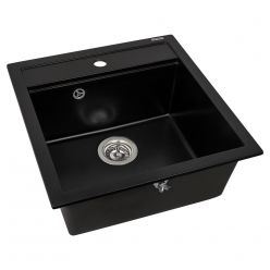 Мойка кухонная AquaSanita Tesa SQT 100 601 W Black Metallic