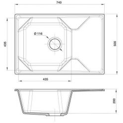 Мойка кухонная GranFest GF-U-740L черный