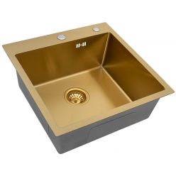 Мойка кухонная из нержавеющей стали ARFEKA ECO AR 500*500 GOLDEN PVD NANO