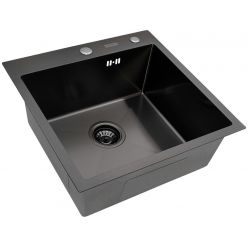 Мойка кухонная из нержавеющей стали ARFEKA ECO AR 500*500 BLACK PVD NANO