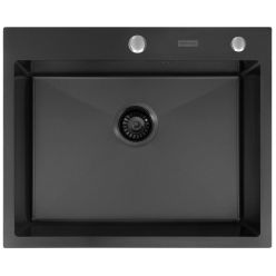 Мойка кухонная из нержавеющей стали ARFEKA ECO AR 600*500 BLACK PVD NANO