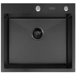 Мойка кухонная из нержавеющей стали ARFEKA ECO AR 600*450 BLACK PVD NANO