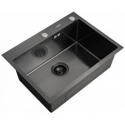 Мойка кухонная из нержавеющей стали ARFEKA ECO AR 600*450 BLACK PVD NANO