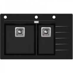 Мойка кухонная AquaSanita Delicia Plus GQD 150 B 601 AW Black Metallic