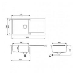 Мойка кухонная AquaSanita Tesa Plus SQT 103 710 AW Alba