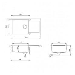 Мойка кухонная AquaSanita Tesa Plus SQT 104 601 AW Black Metallic