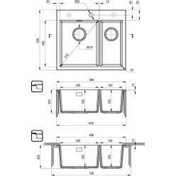Мойка кухонная Deante ERIDAN ZQE_G503 60x52 графитовый металлик