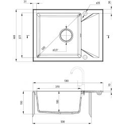 Мойка кухонная Deante Evora ZQJ_N11A 59x44 черная
