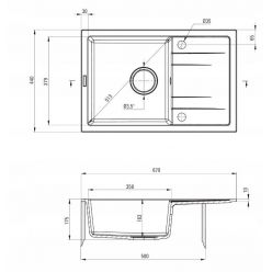 Мойка кухонная Deante Corio ZRCA2113 67x44 графит с сифоном и смесителем