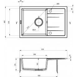 Мойка кухонная Deante Corio ZRCC2113 67x44 графит с сифоном и смесителем