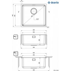 Мойка кухонная Deante Egeria ZPE_010D 50x44 брашированная сталь