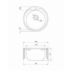 Мойка кухонная Deante Twist + сифон + смеситель ZHCA0813 48x48 сатин
