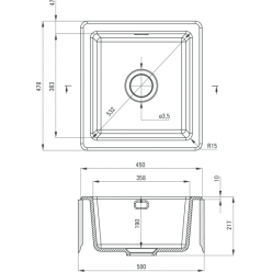 Мойка кухонная Deante Sabor ZCB_6103 45x47,8 белая