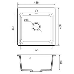 Мойка кухонная GranFest Smart 430 песочный