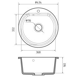 Мойка кухонная GranFest Smart 435 бежевый