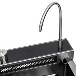 Мойка кухонная из нержавеющей стали ARFEKA SENSOR ECO AR 750*450 BLACK NANO