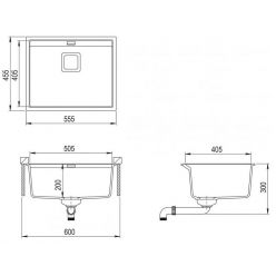 Мойка кухонная AquaSanita Delicia SQD 100 601 AW Black Metallic