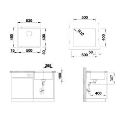 Мойка кухонная Zorg Subline 50 белый камень