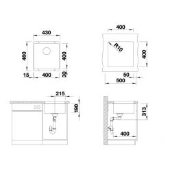 Мойка кухонная Zorg Subline 40 серый жемчуг