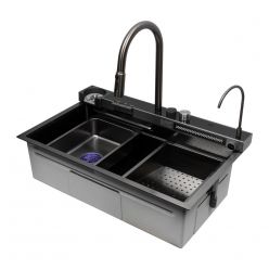 Мойка кухонная из нержавеющей стали ARFEKA SENSOR ECO AR 750*450 DECOR BLACK