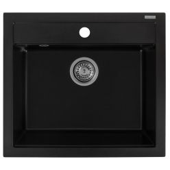 Мойка кухонная AquaSanita Quadro SQQ 100 601 W Black Metallic