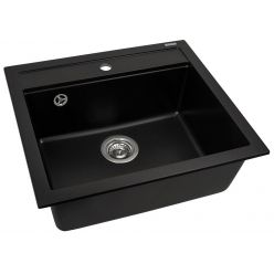 Мойка кухонная AquaSanita Quadro SQQ 100 601 W Black Metallic