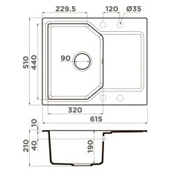Мойка кухонная Omoikiri Yonaka 61-BL Artgranit/черный