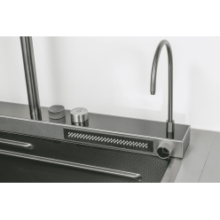 Мойка кухонная из нержавеющей стали ARFEKA SENSOR ECO AR 750*450 DECOR BLACK