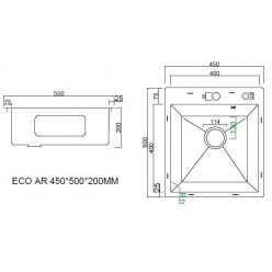 Мойка кухонная ARFEKA ECO AR 450х500 SATIN DECOR