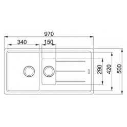 Мойка кухонная FRANKE BASIS BFG 651 97x50 оникс