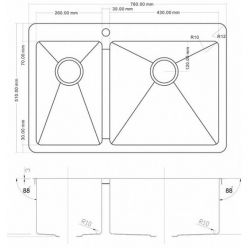 Мойка кухонная ZorG PVD-78-2-51-R GRAFIT