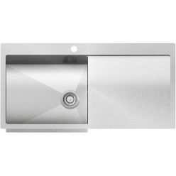 Мойка кухонная AquaSanita Steel LUNA 101 M-L 100х51